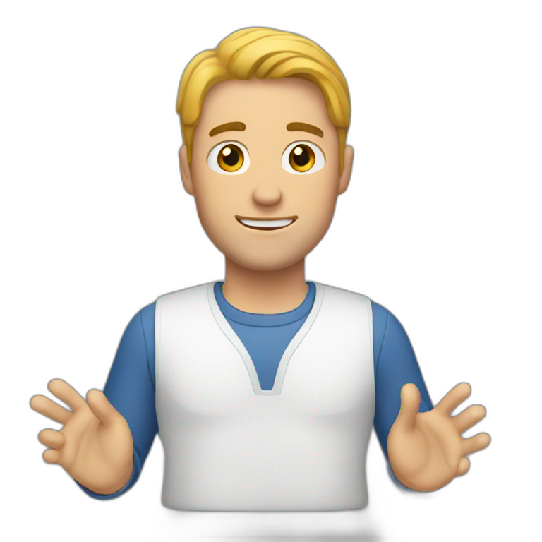 white man with both hands in cast emoji