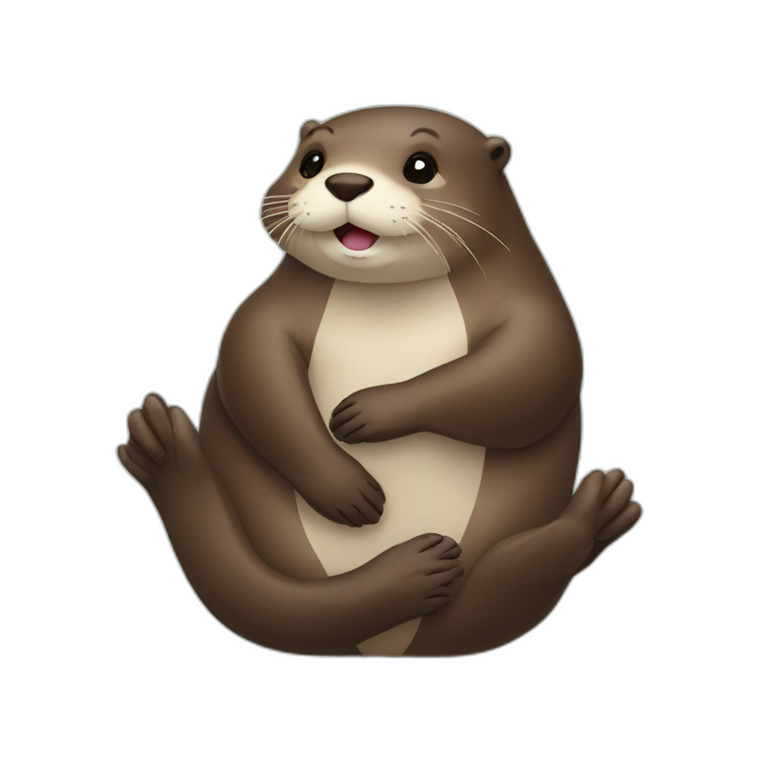 Otter holding hands emoji