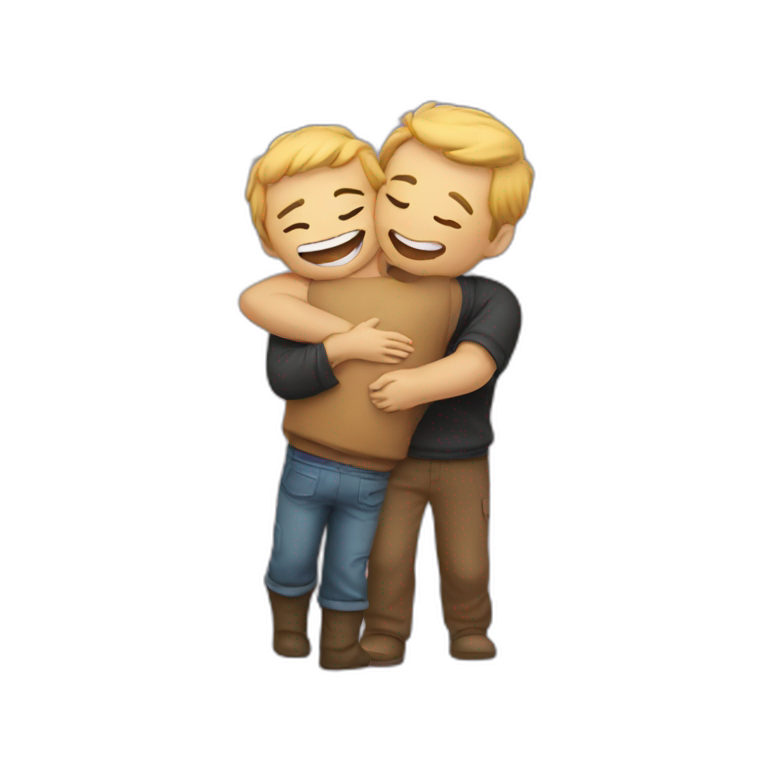 Hug and kiss emoji