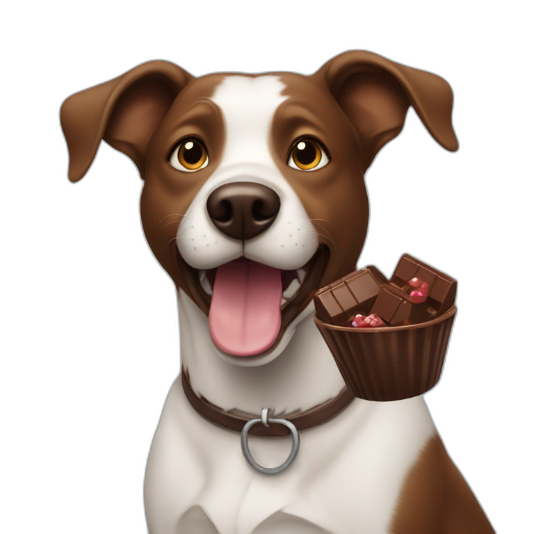 dog eating chocolate emoji