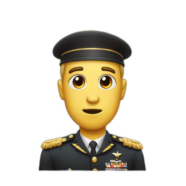 Saluting face emoji combined with the disappoint face emoji emoji