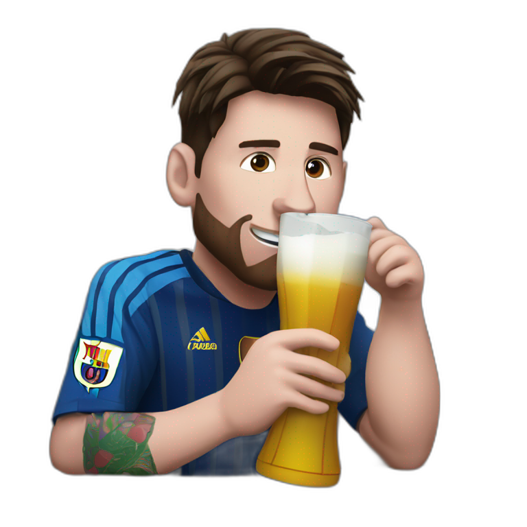 Messi drinking matte emoji