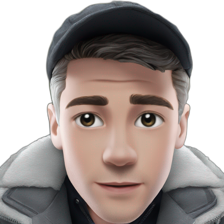 mysterious boy in grey jacket emoji