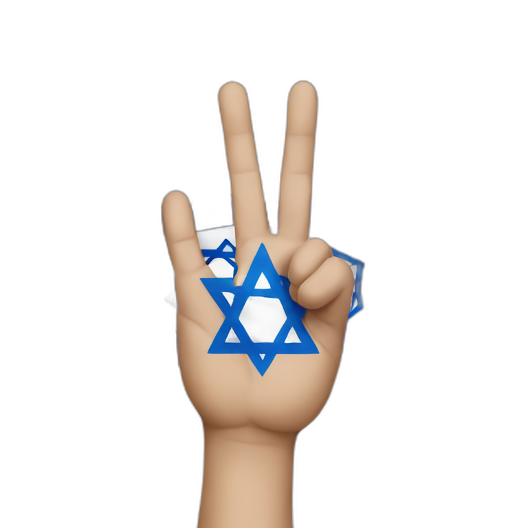 Israel flag and Hand peace emoji