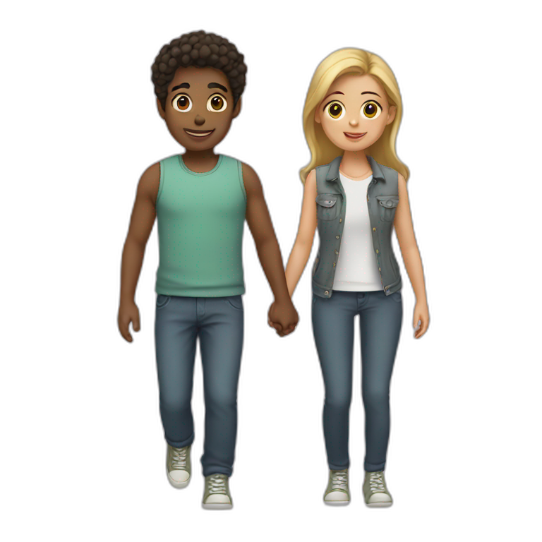 A boy with her girl  emoji