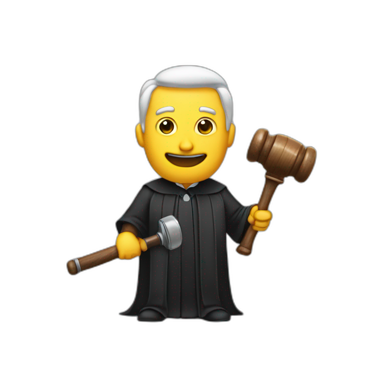 judge with hammer emoji
