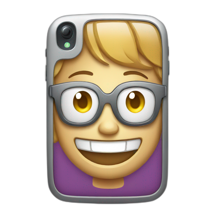 Cellphone smiling emoji