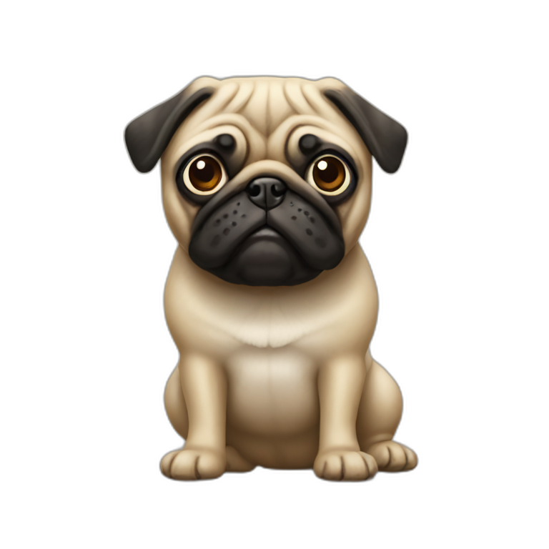 Three legs pug dog emoji