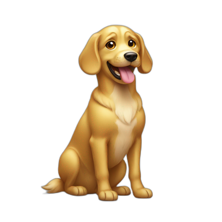 Golden Funny dog emoji