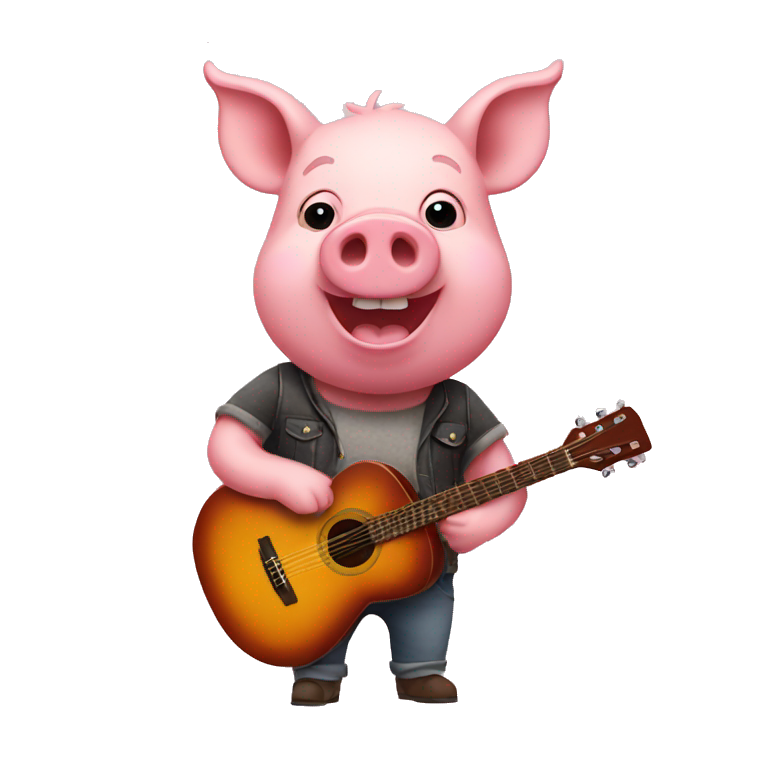 Pig with guitar  emoji