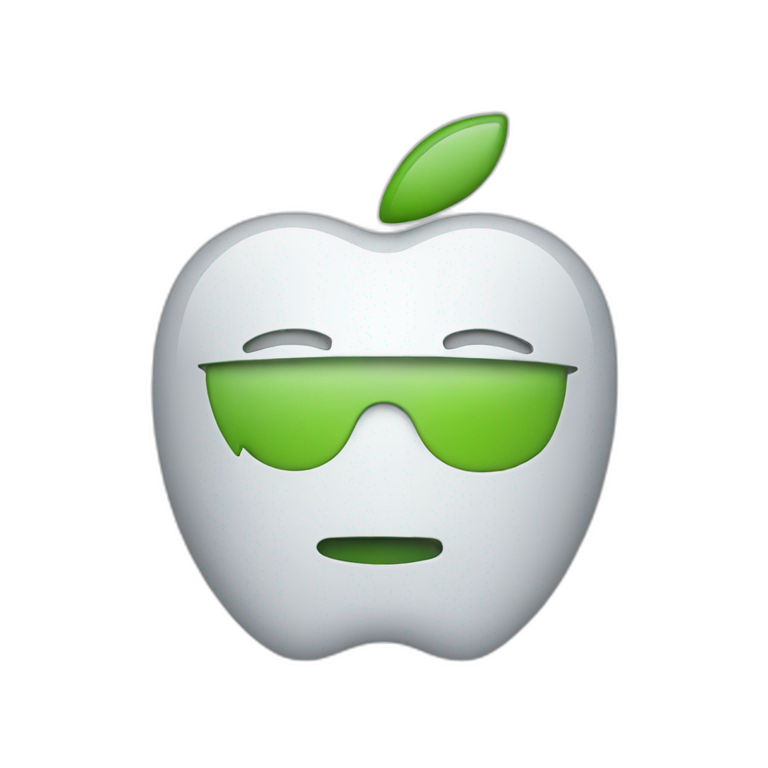 Android Logo with Apple Logo emoji