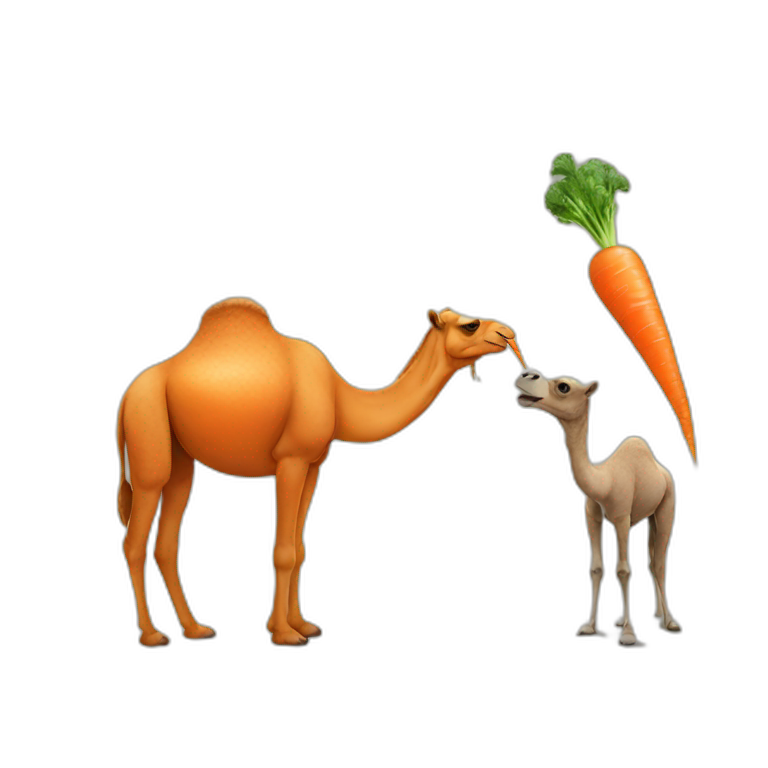 carrot eating camel eating carrot eating emoji