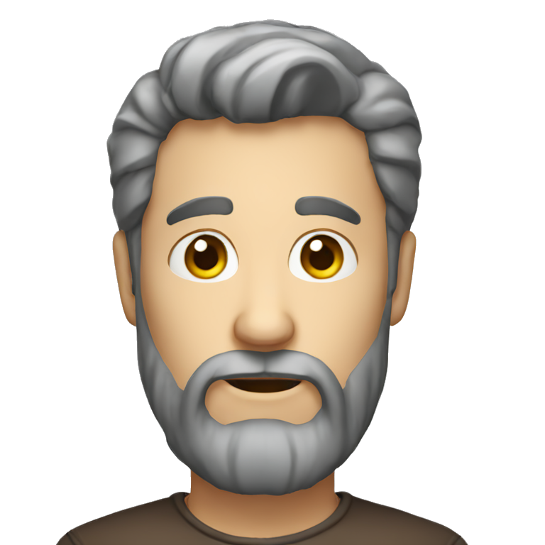 wondered bearded man facing camera emoji