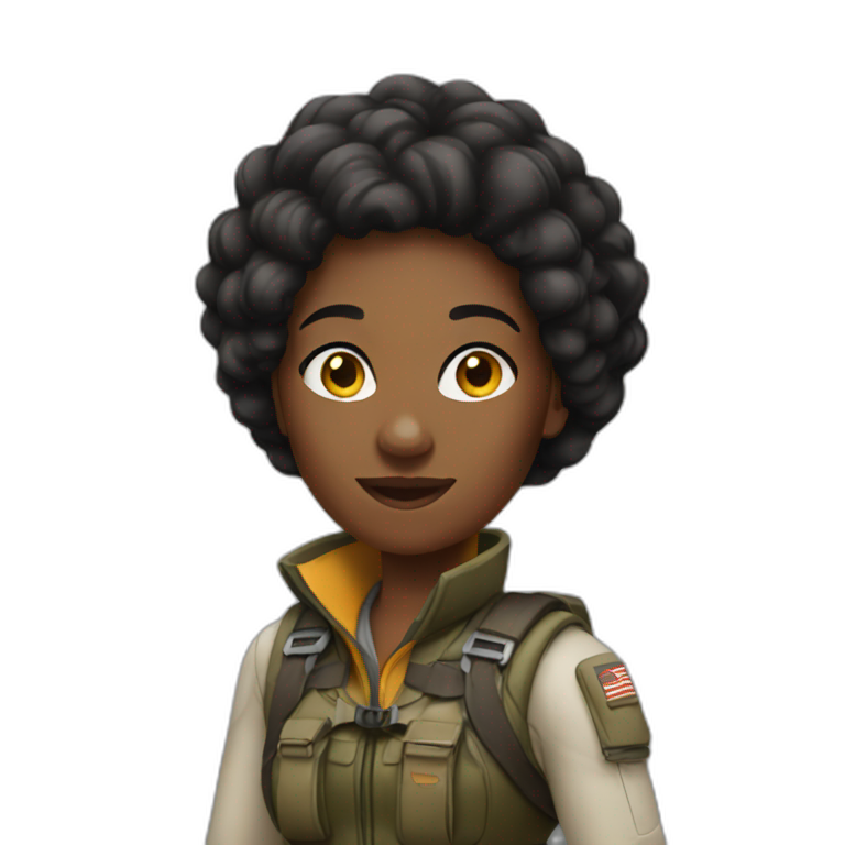 black woman adventurer emoji