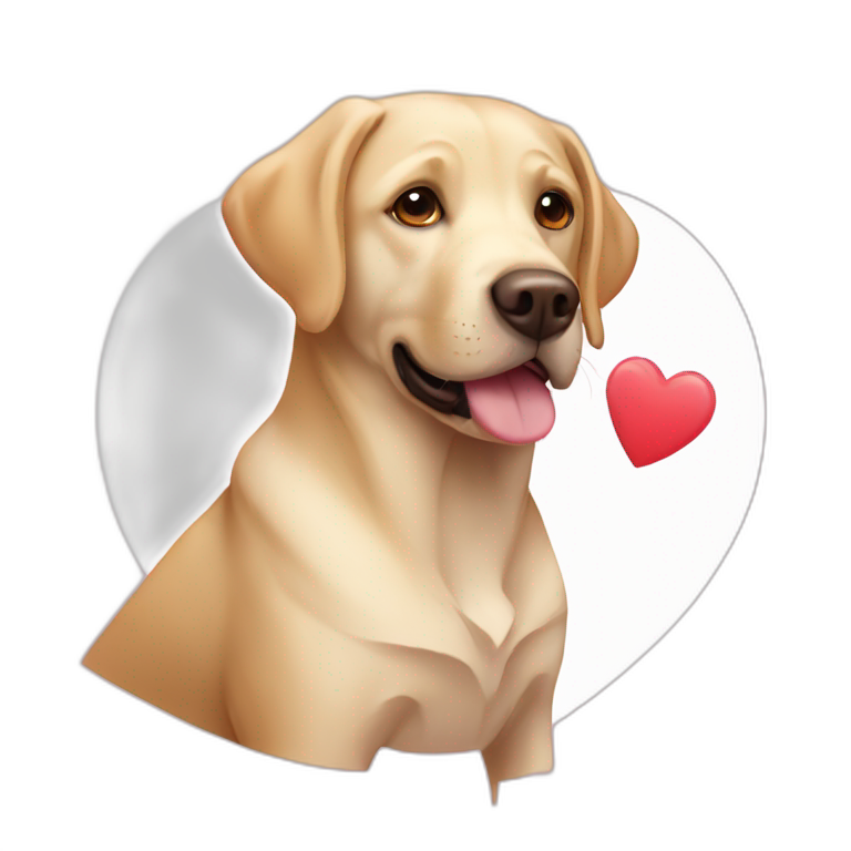 labrador in loveheart emoji