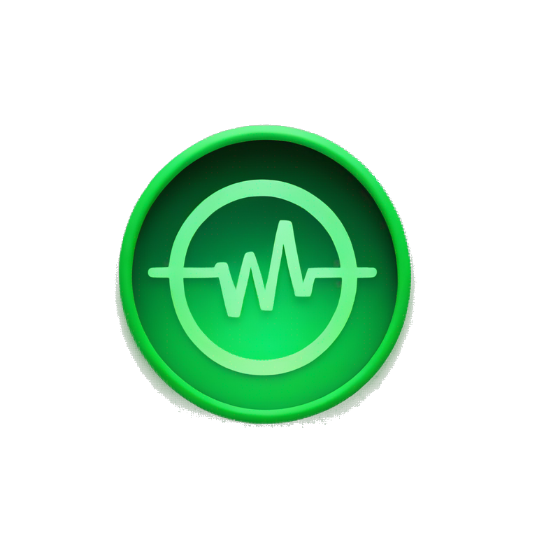 green circle with sound wave in the center emoji