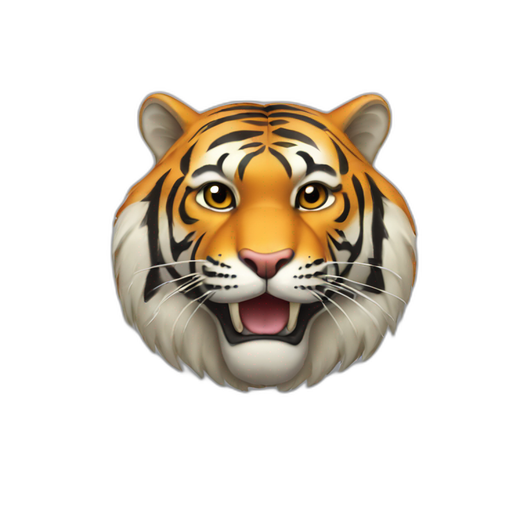 A tiger on a MacBook emoji