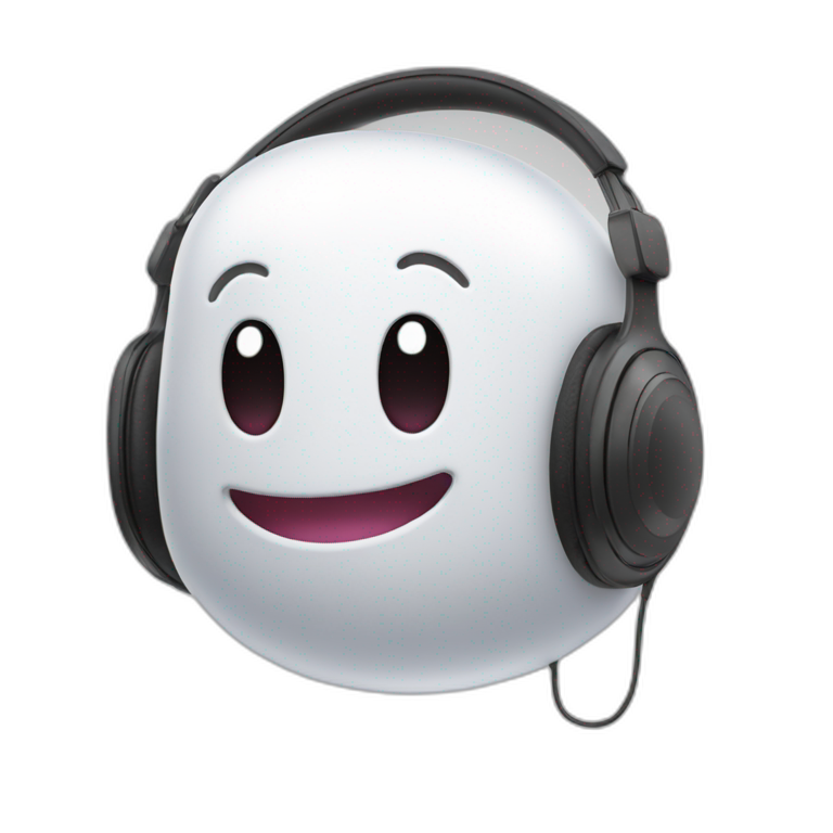 happy blob with wireless headphones emoji