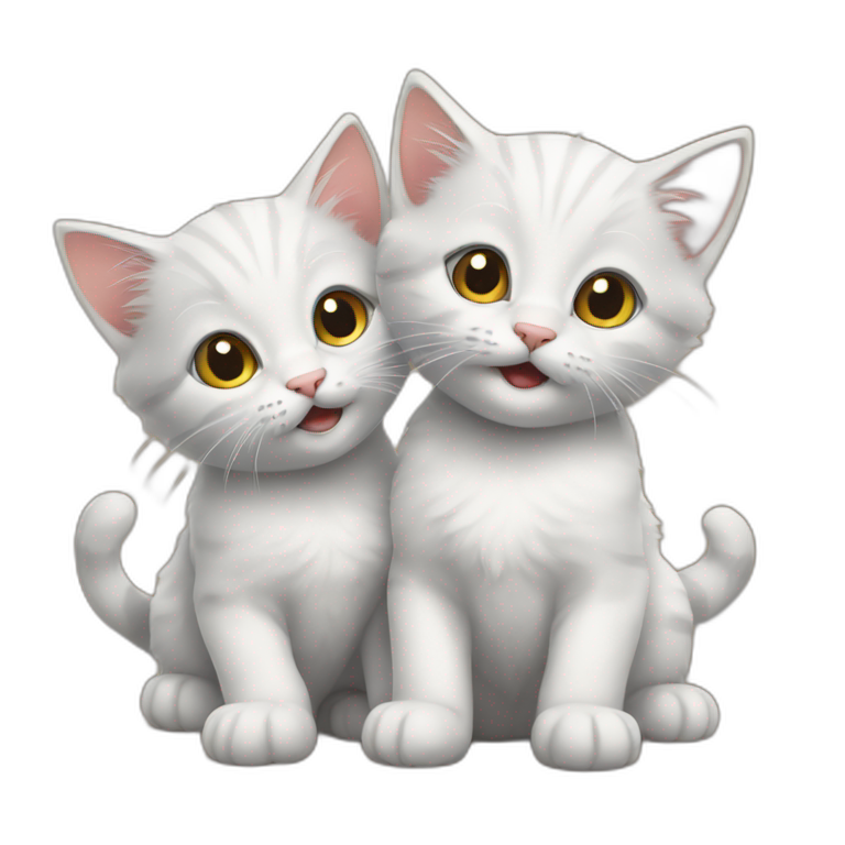 two kittens plays  emoji