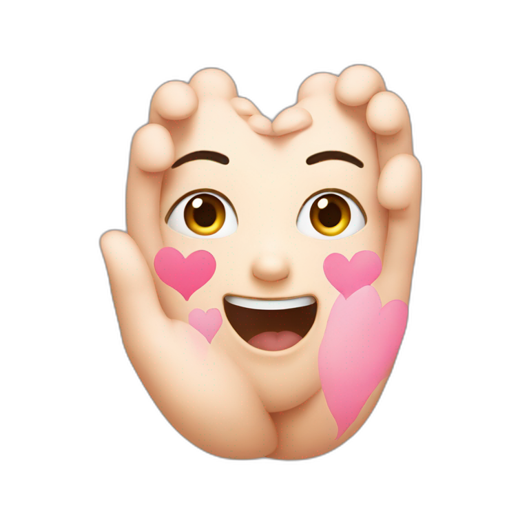 korean heart with fingers emoji