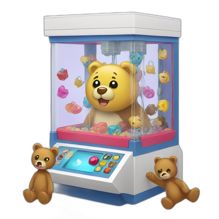 Claw machine with bears emoji