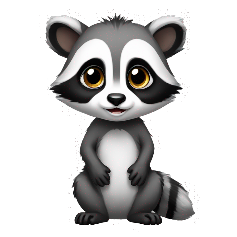 Cute raccoon-panda-lemur-hybrid full body emoji
