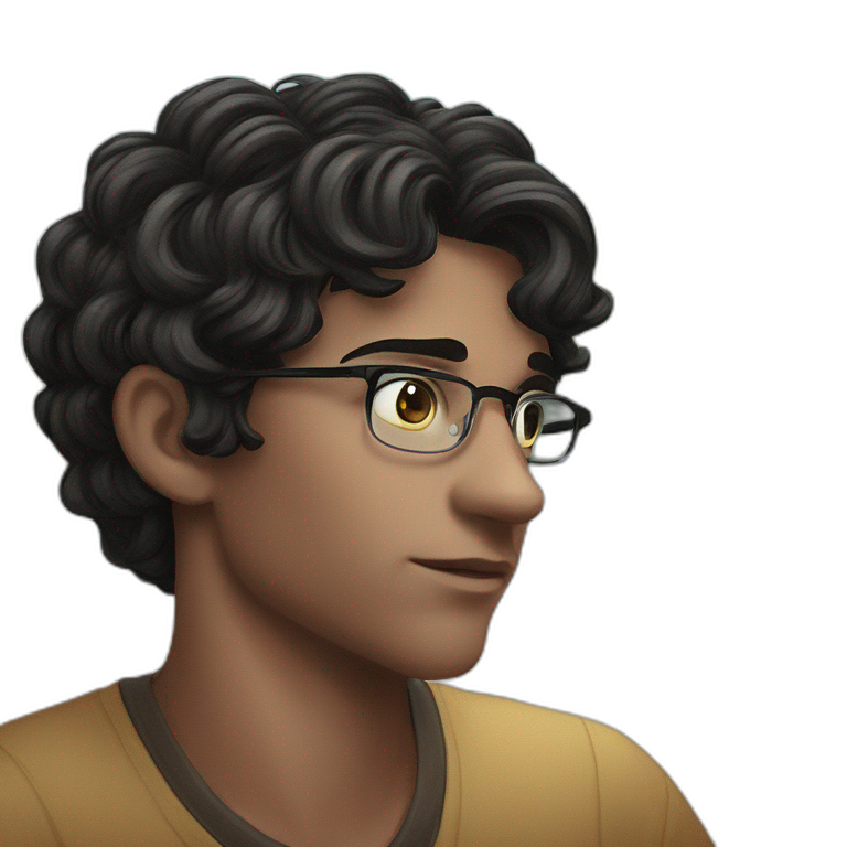 dark-haired boy with glasses emoji