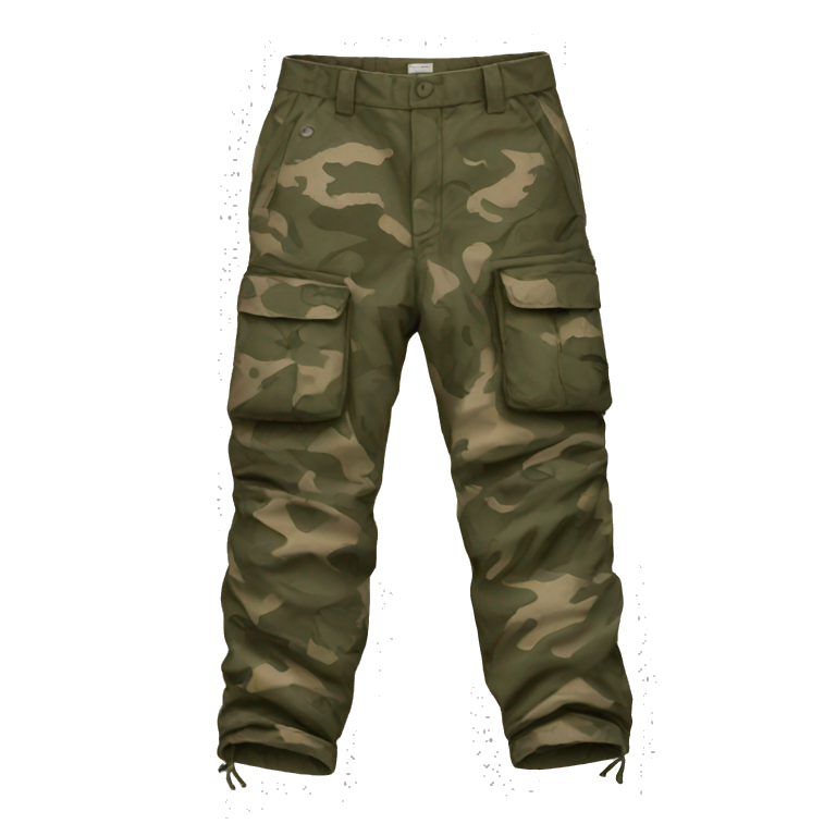a pair of khaki camo cargo pants emoji