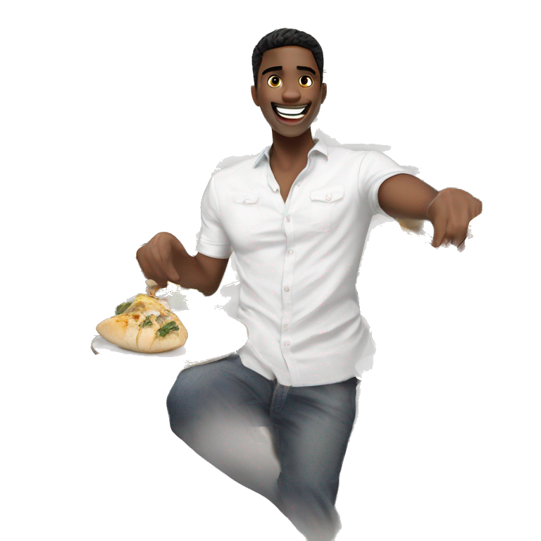 happy guy with food emoji