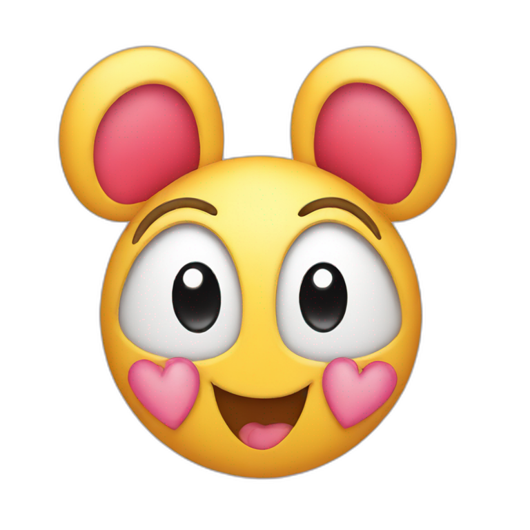 smiley with heart ears emoji