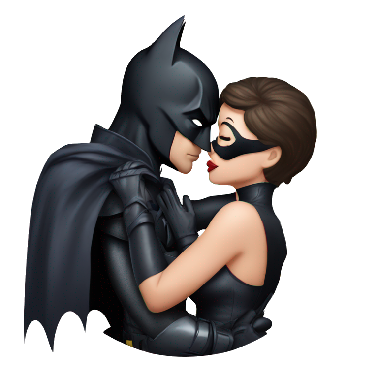 batman kissing catwoman emoji