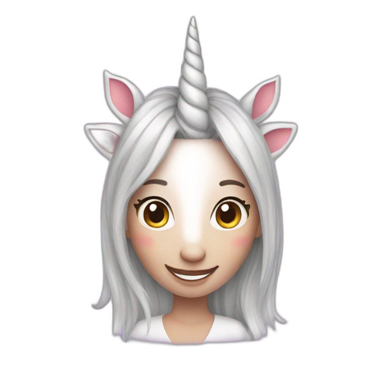 happy unicorn woman emoji