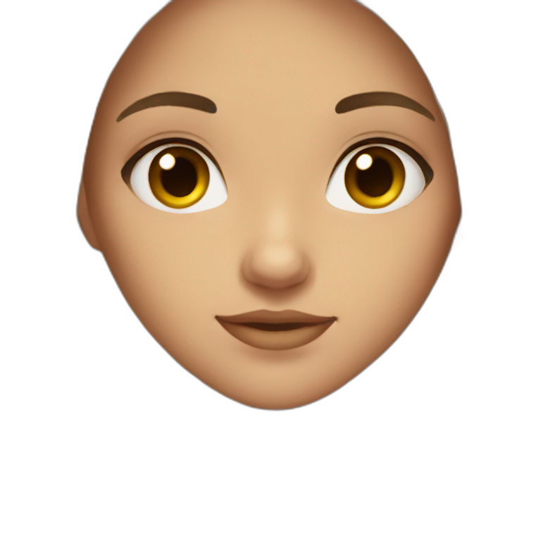 girl long hair brown eyes emoji