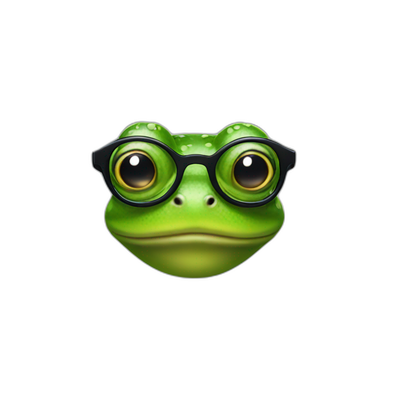 frog with black glasses emoji