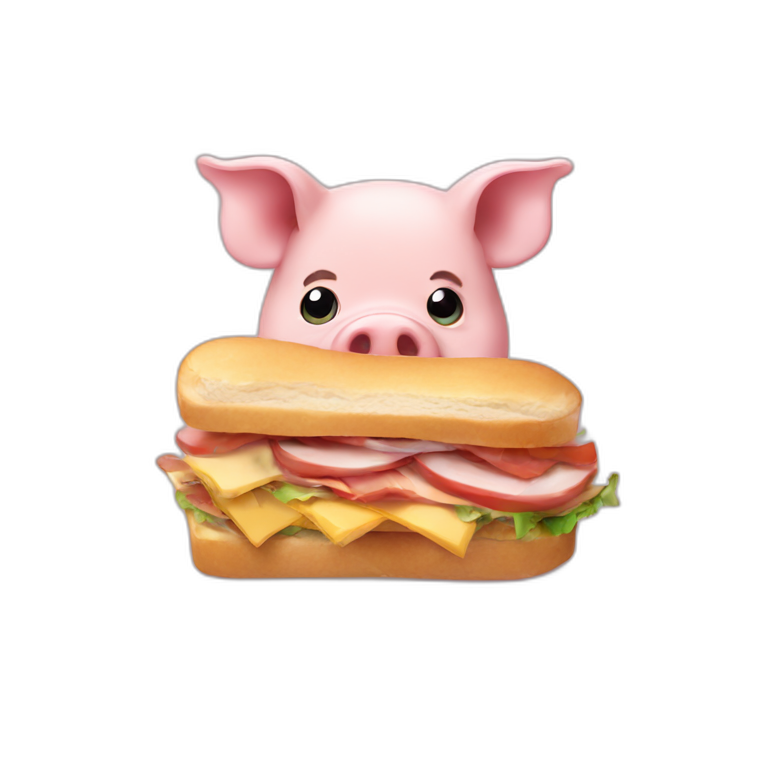 A pig eating a sandwich  emoji