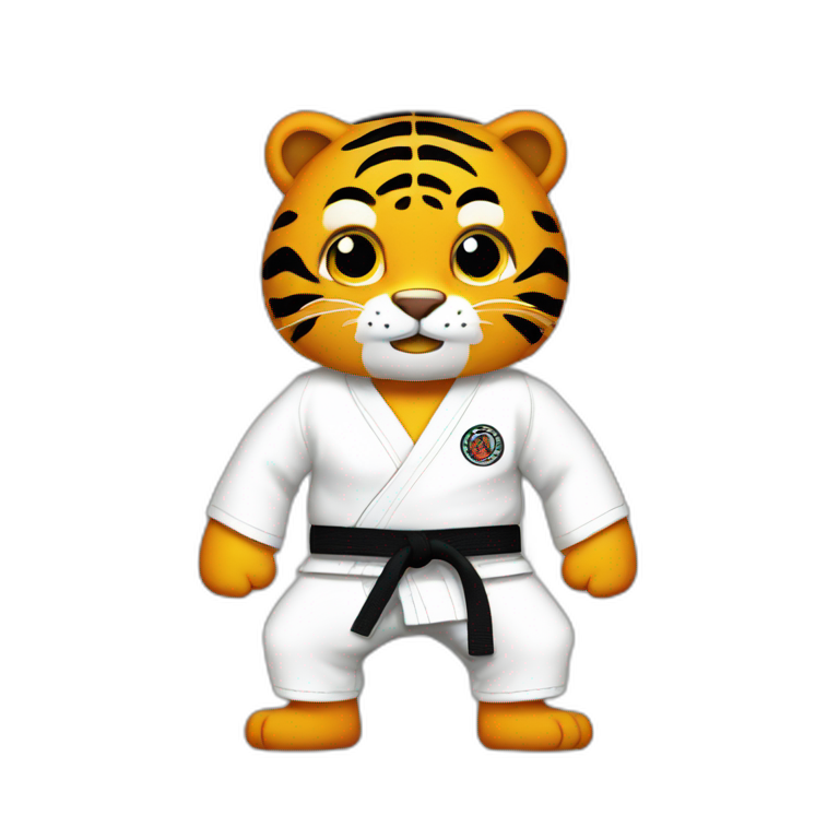 Jiu-jitsu Tiger Black belt emoji