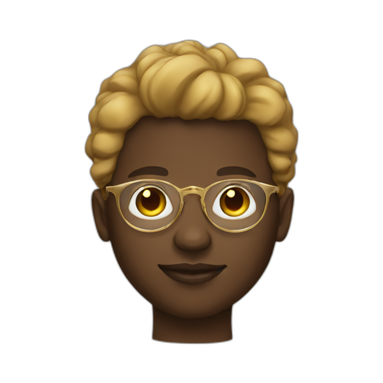 African young man in round gold glasses emoji AI Emoji Generator