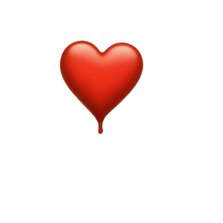 A red heart with A written on it  emoji