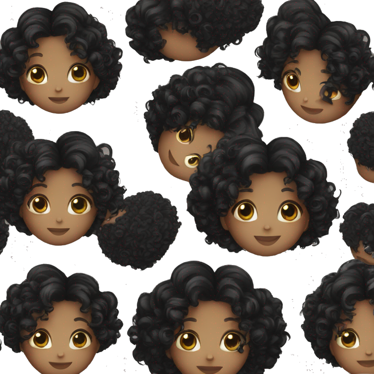 black hair curly girl emoji