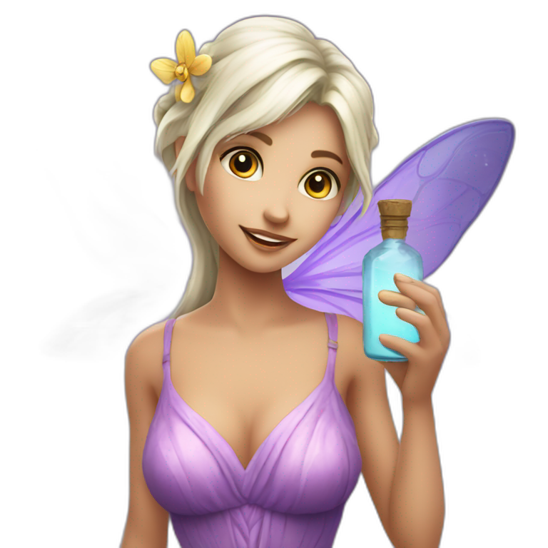 Complete fairy with elixir bottle emoji