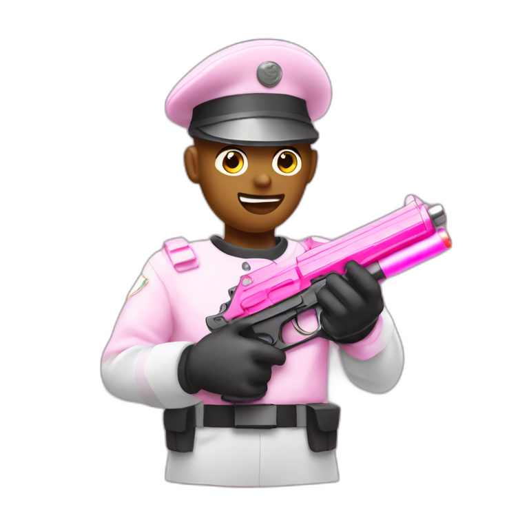 Soldier with candy floss gun emoji