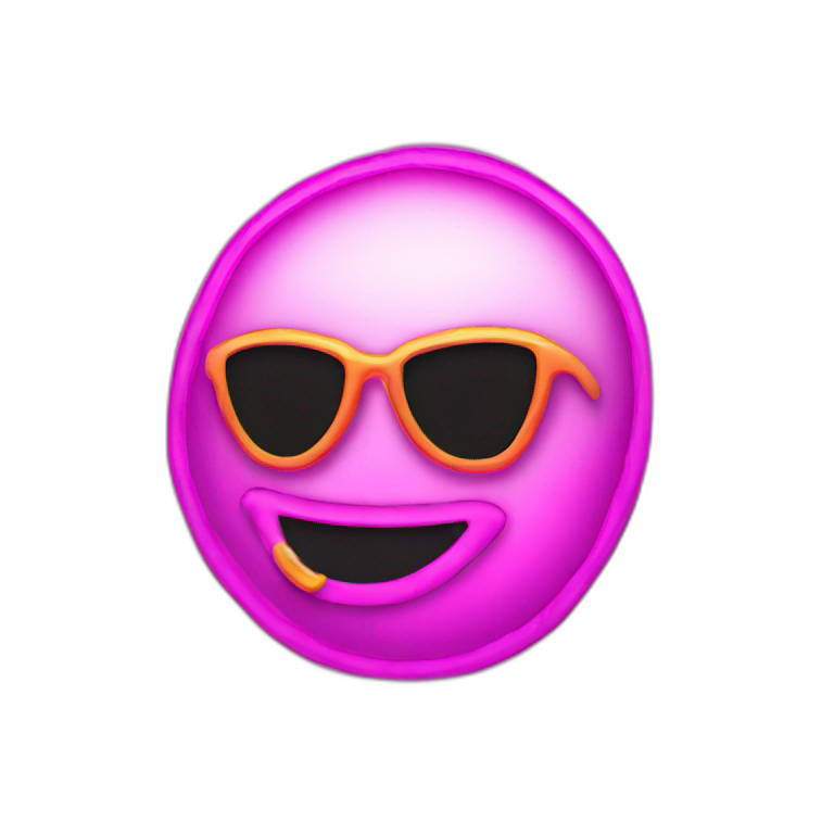 Juicy booty neon sign style emoji