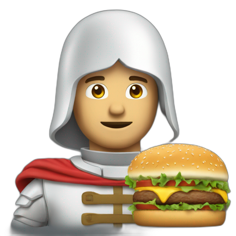 chevalier qui mange un burger emoji