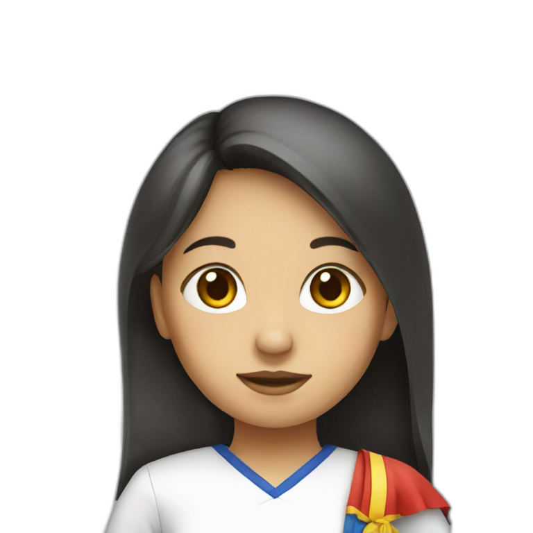 Girl holding china flag  emoji