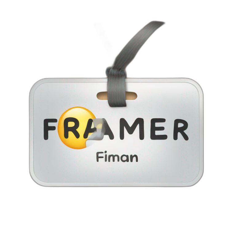 Name Tag with the word Framer emoji