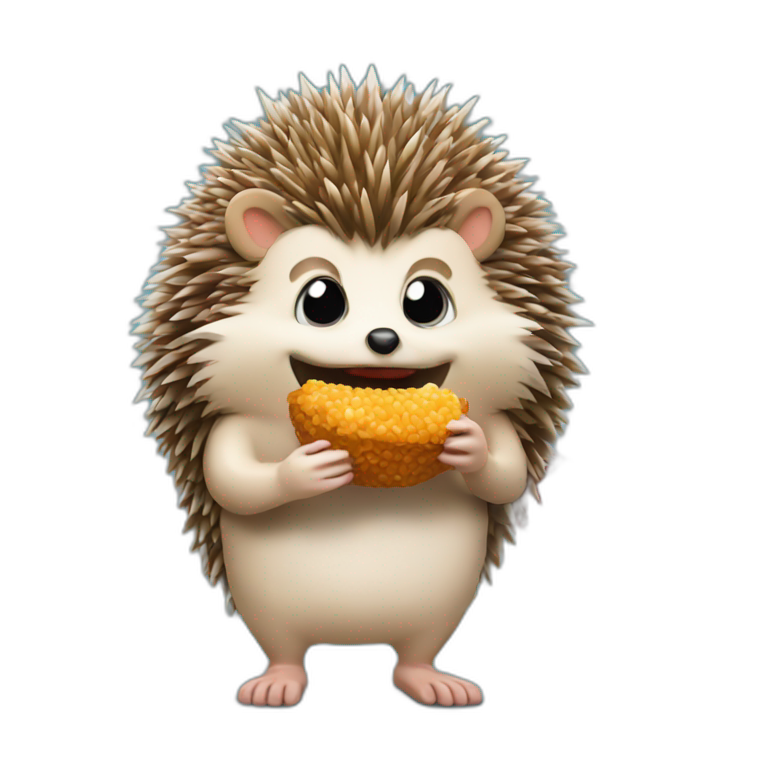 Hedgehog eating KFC emoji