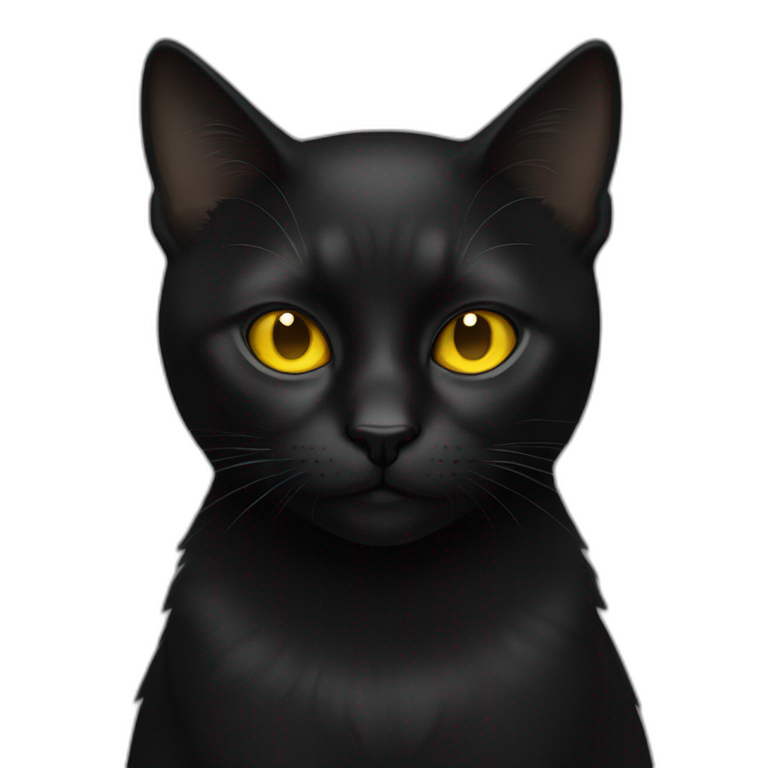 Face Black cat with yellow eye emoji