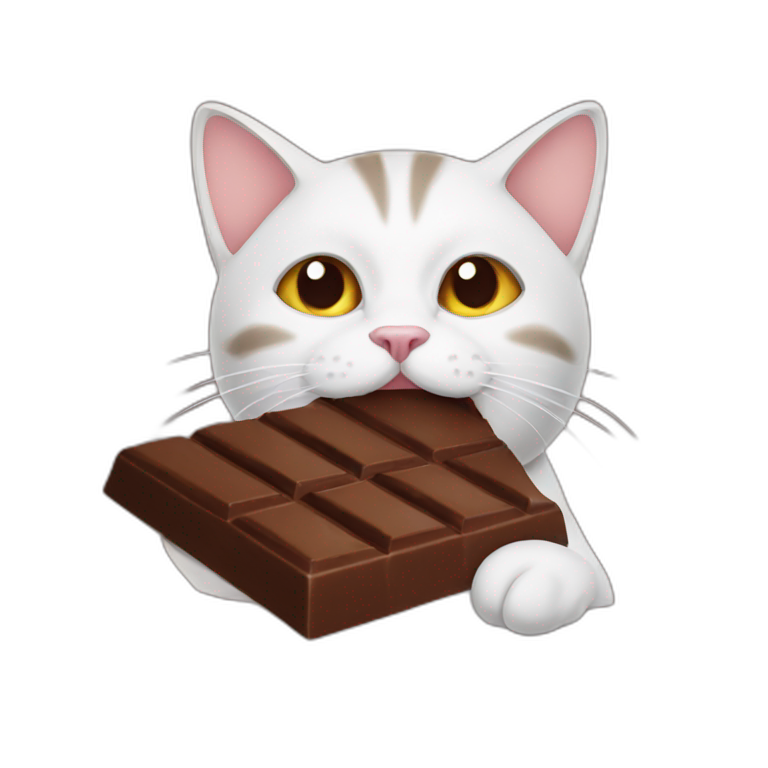 Cat eating chocolate emoji