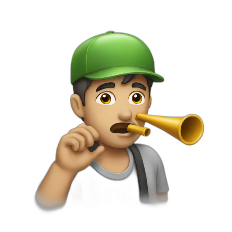 Person blowing whistle emoji  emoji