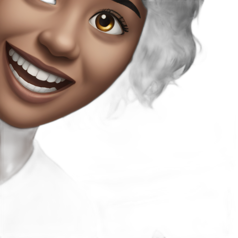 smiling solo girl with short black hair emoji